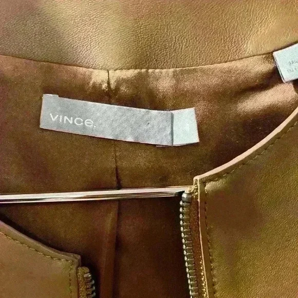 Vince Tan Leather Jacket - Picture 3 of 3